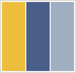 Color Scheme with #EDBD3E #495E88 #A0AEC1