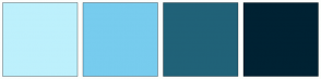 Color Scheme with #BDF0FC #77CCEE #206278 #002233